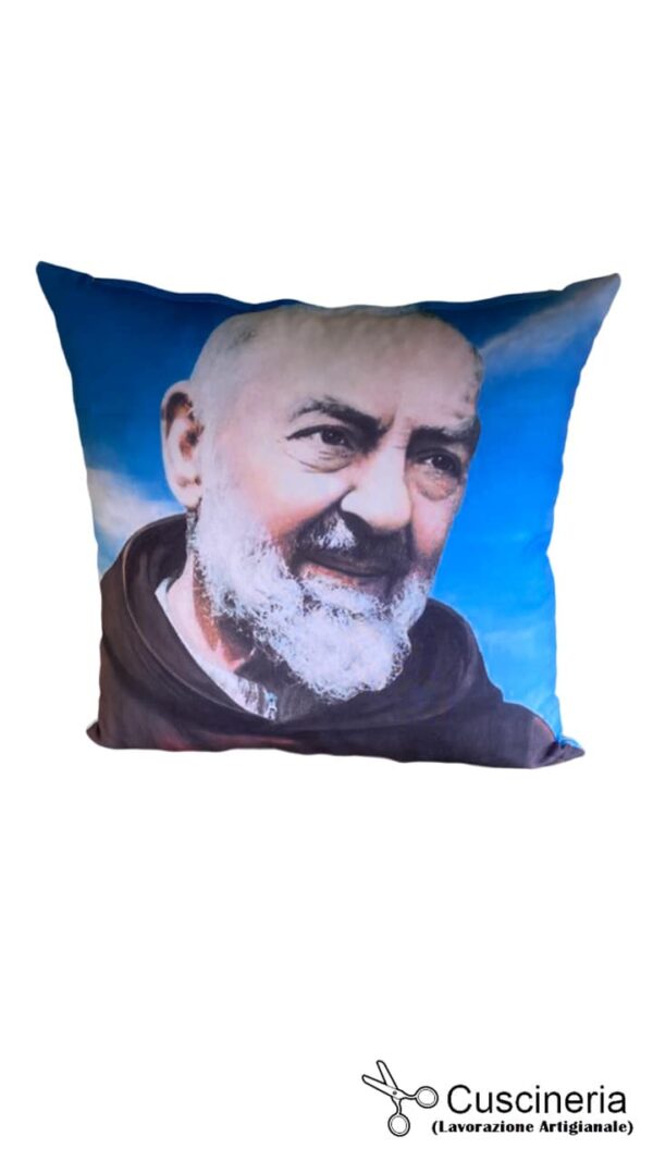 Cuscino con Padre Pio (Stampa Lavabile) 50 x 50 cm