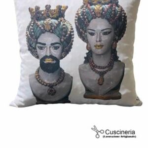 Cuscino con Teste di Moro (Stampa Lavabile) 50x50 cm