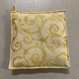 Coppia Presine Tema Damascato Giallo