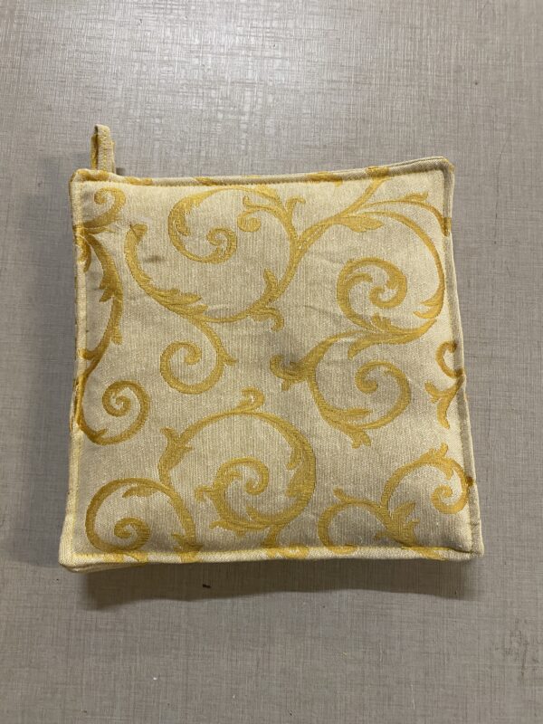 Coppia Presine Tema Damascato Giallo