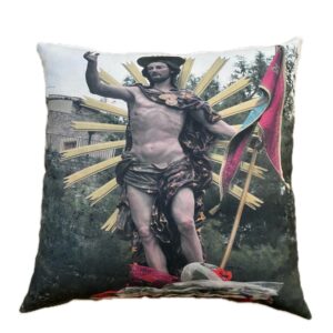 Cuscino 50x50 cm (Stampa lavabile) con figura sagra di Scicli (Variante 2)