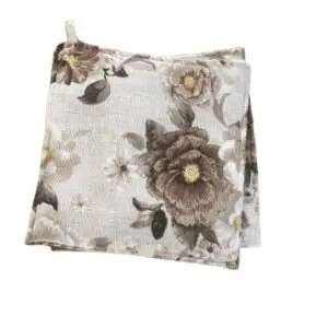 Coppia Presine Fiori Cotone Avana