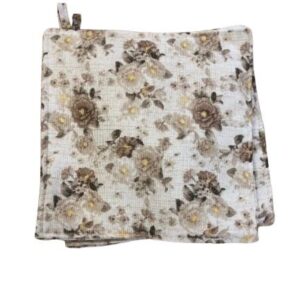 Coppia Presine Fiori Cotone